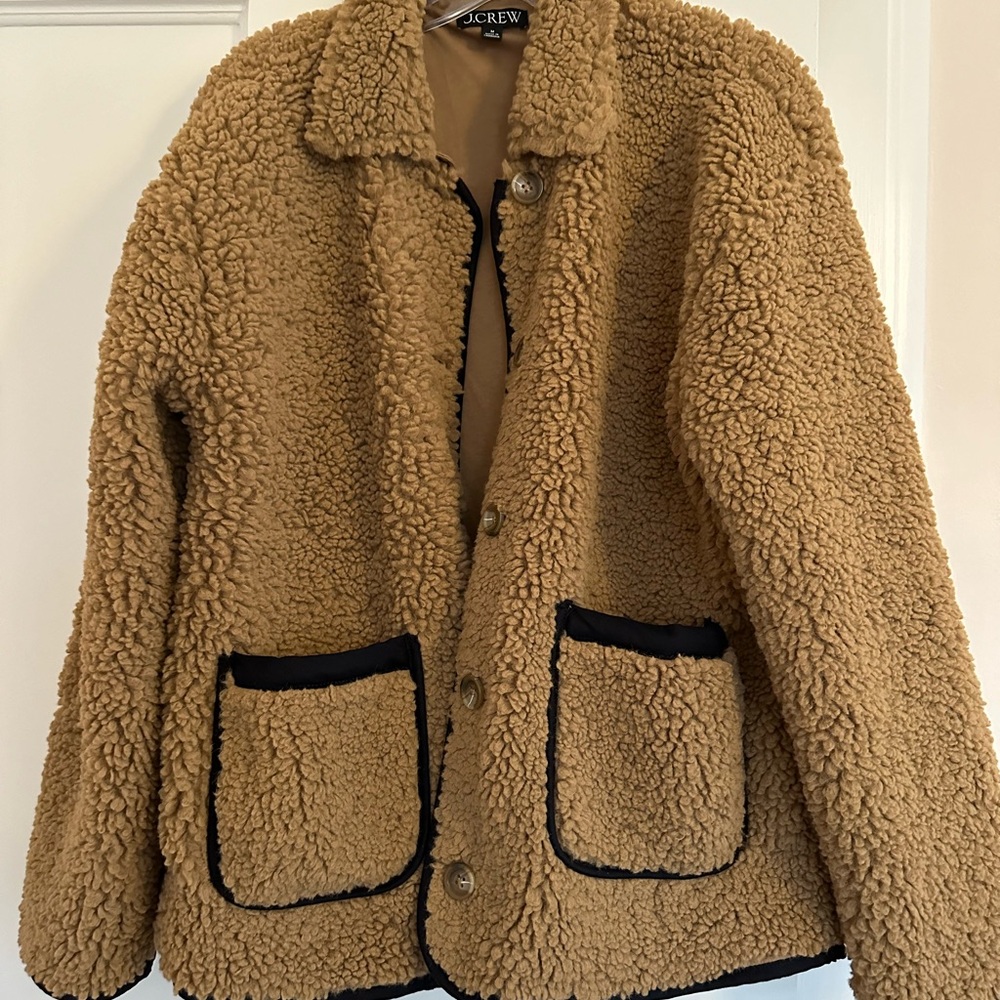 J Crew Faux Sherpa Barn Jacket Medium